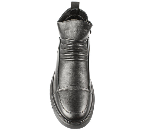 Ghete casual, barbati, MELS, 1003 negru, piele naturala